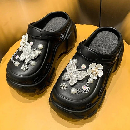 Bling Pearls Diamond  Clogs