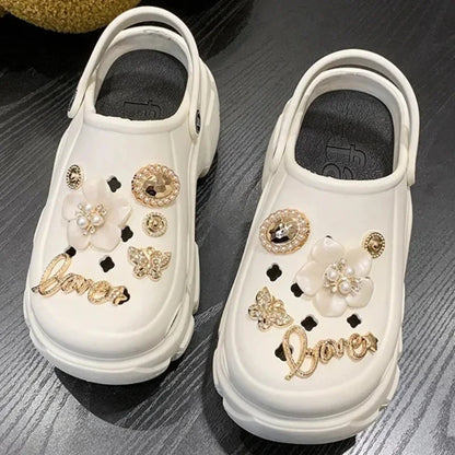 Bling Pearls Diamond  Clogs