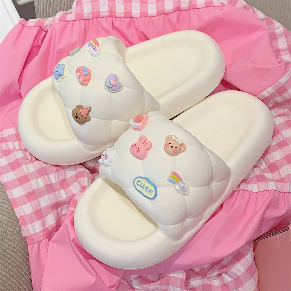 Cute Animals Thick Sole Women Slippers