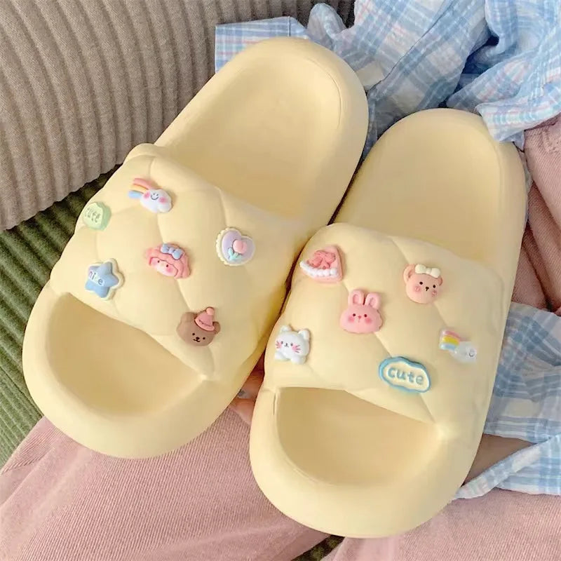 Cute Animals Thick Sole Women Slippers